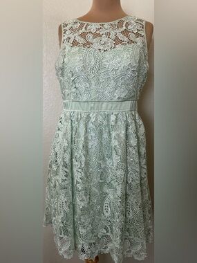 chinese dress ladies Adrianna Papell Women's Metallic Crinkle Gown - Mint/Gold